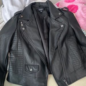 Coffee shop black leather